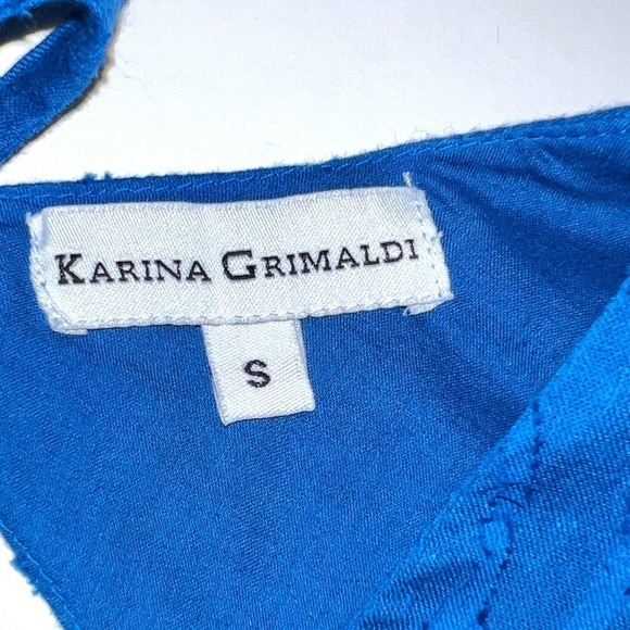 Karina Grimaldi Aspen Smalll Royal Blue Puff Sleeve Mini Dress - Picture 14 of 16